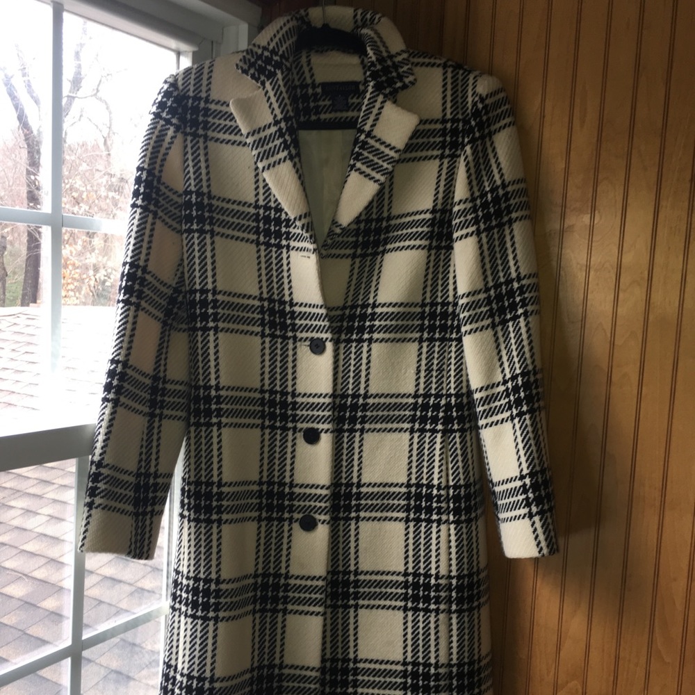 Ann Taylor Antique Wool Plaid Jacket/Coat